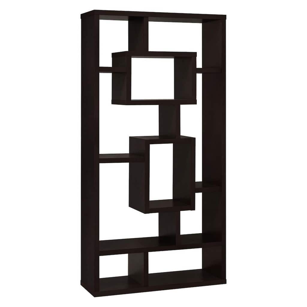 Rectangular Bookcase - Modern Storage Shelf, Brown Book Shelf for Living Room, Office, Bedroom - 35.5