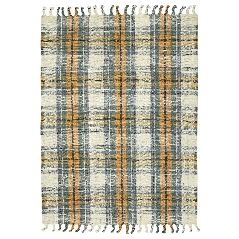 HomeRoots Plaid Lodge Rectangle Area Rug