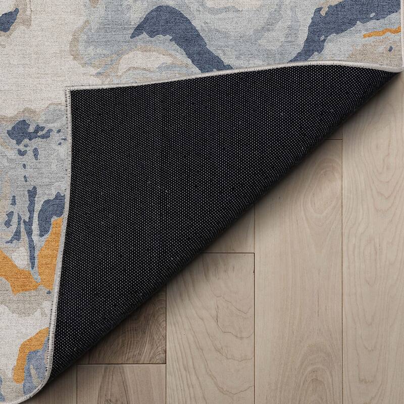 Well Woven Abstract Harmony Modern Boho Marble Flat-Weave Area Rug