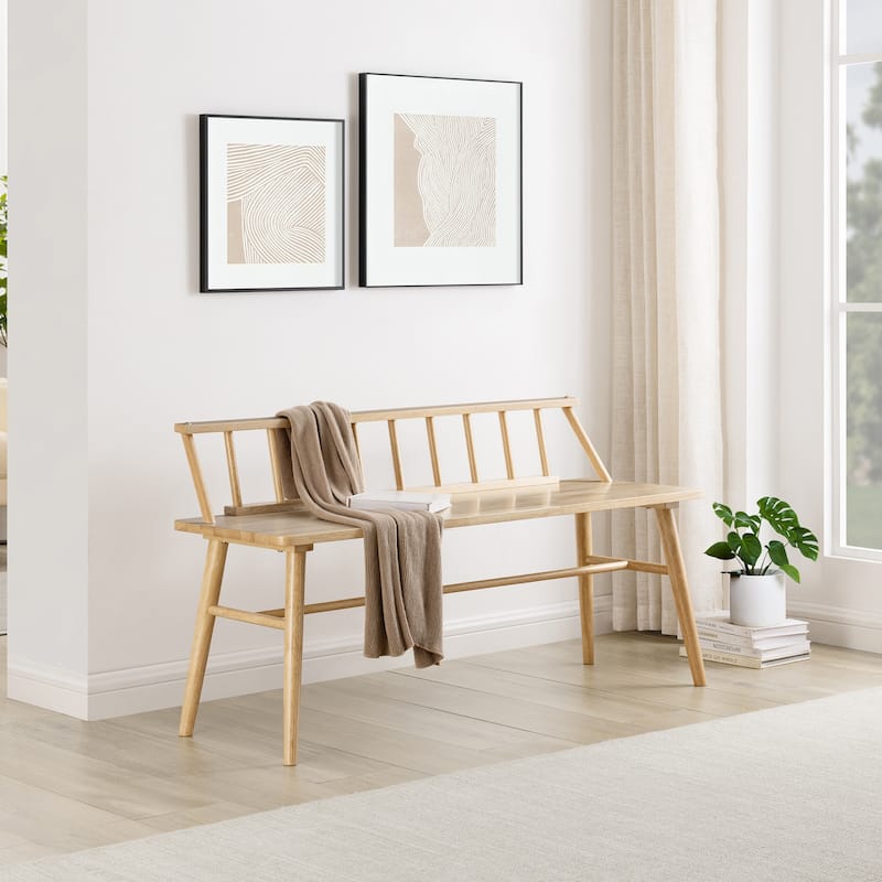 Middlebrook Solid Wood Low-Back Spindle Entry Bench