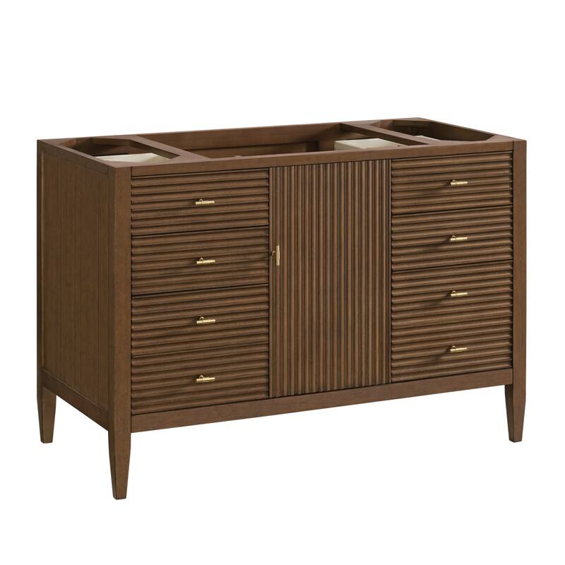 James Martin Vanities Myrrin 48" Vanity, Mid Century Walnut - Base Only - No Top