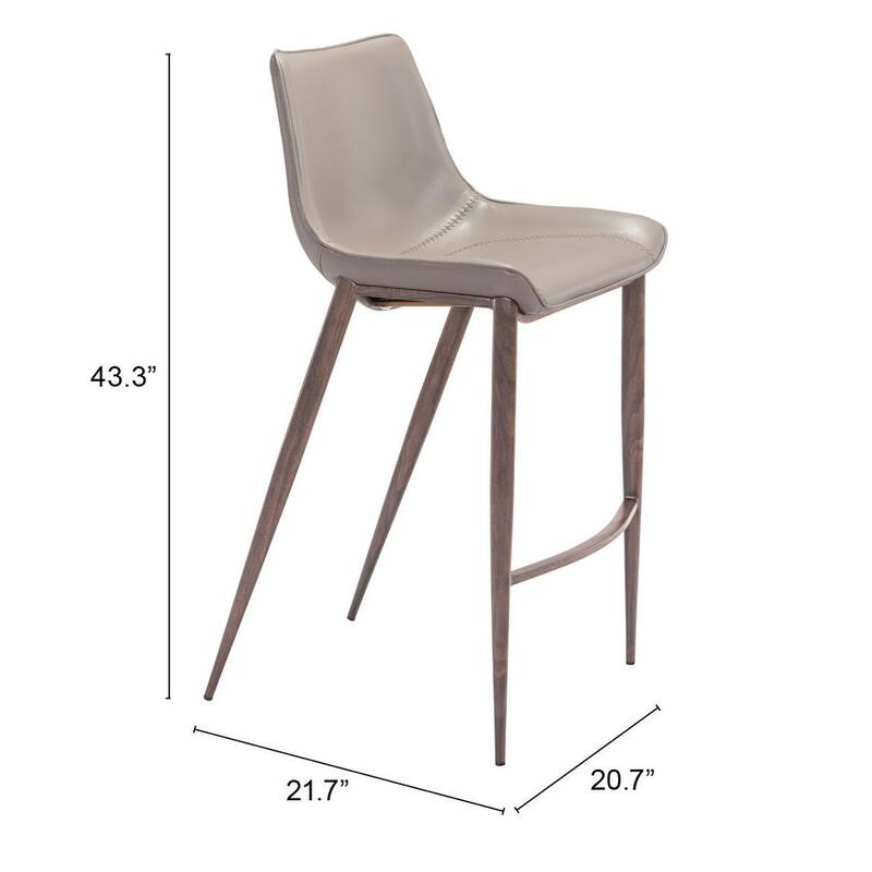 Magnus Barstool Brown & Walnut