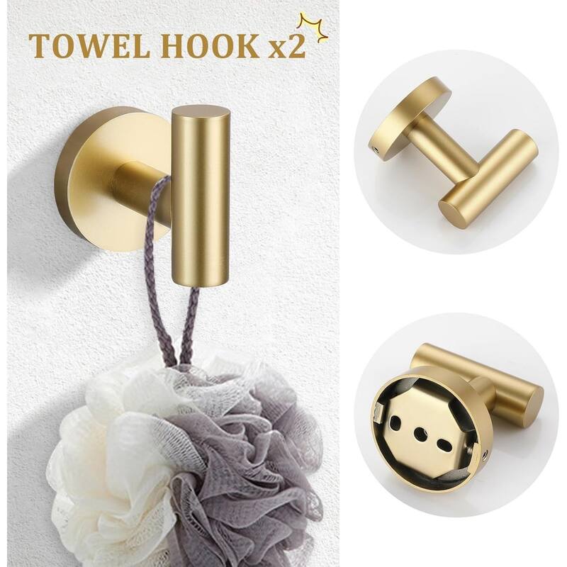(Brusehd Dark Gold)Bathroom Hardware Set, 304 Brushed Stainless Steel, 24 Inch