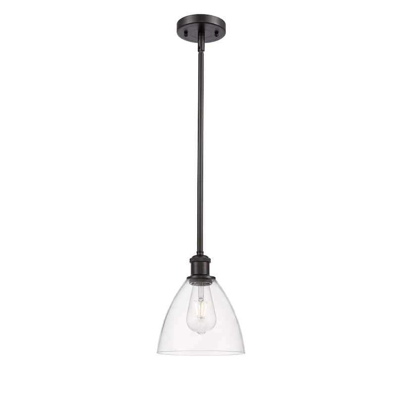 Innovations Lighting Bristol Glass 1 Light 8" Mini Pendant - Clear/Oil Rubbed Bronze