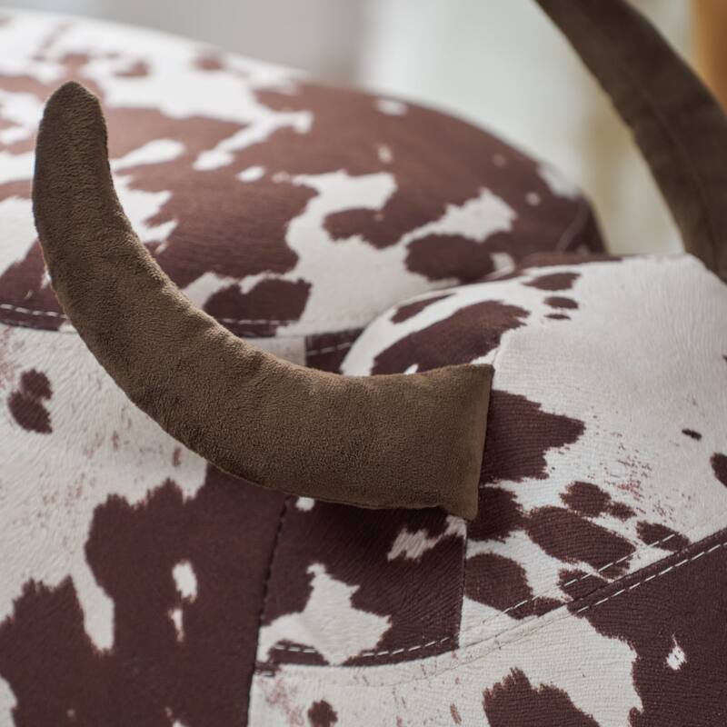 Bessie Fabric Cow Ottoman by Christopher Knight Home