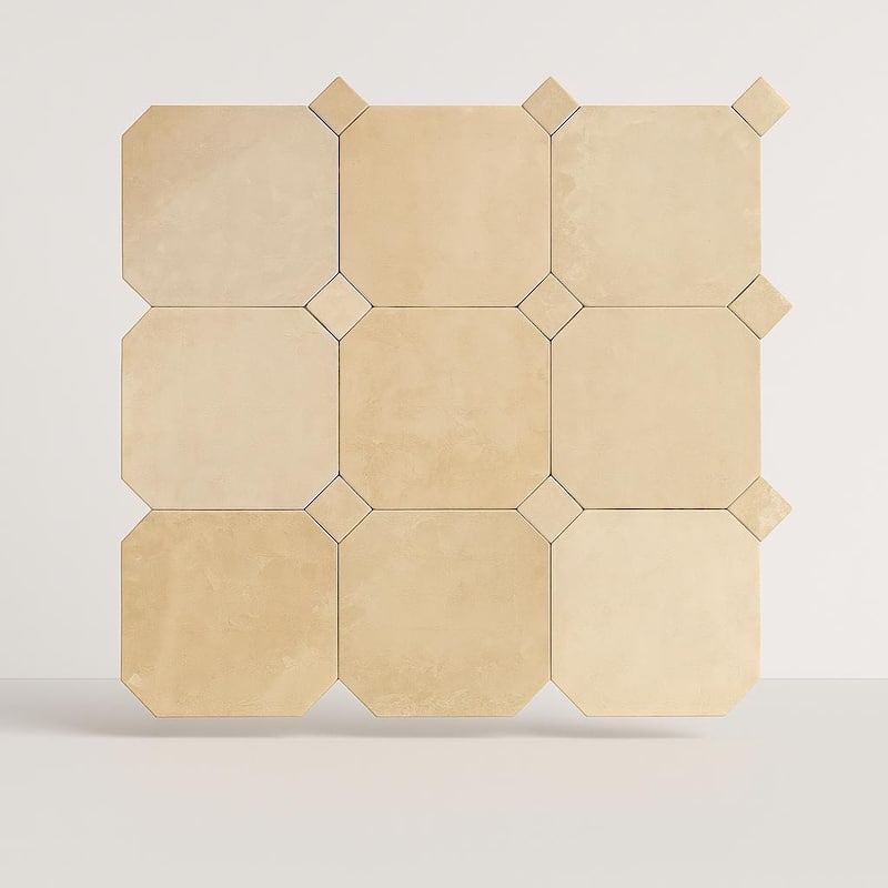 Contemporary Zellige Panels,12''x12''x0.5'',Terracotta with Terracotta Accents - Samplepiece