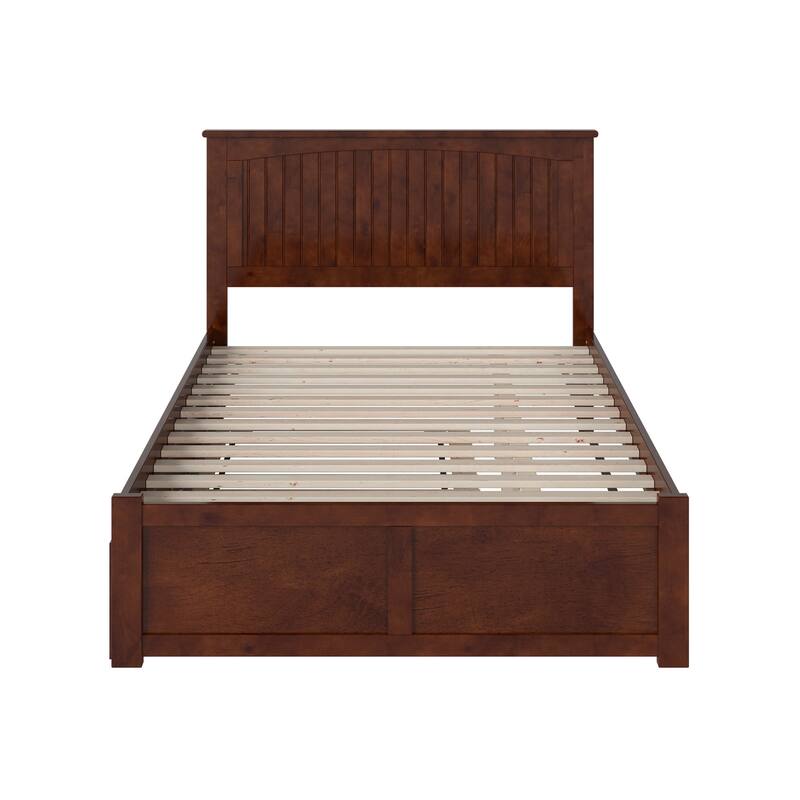 Nantucket Full Platform Bed with Footboard and Twin Trundle