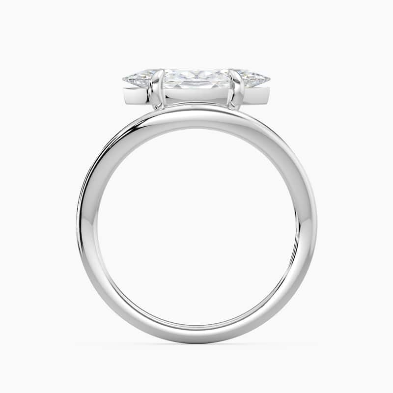 Auriya 14K Gold Lab Grown Diamond Marquise Curved Solitaire Engagement Ring 1.00 - 5.00ct. tw. (F-G, VS)