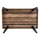 preview thumbnail 8 of 10, Oak Finish MDF Wood and Black Metal Dining Table - 30" H x 63" W x 35.5" D