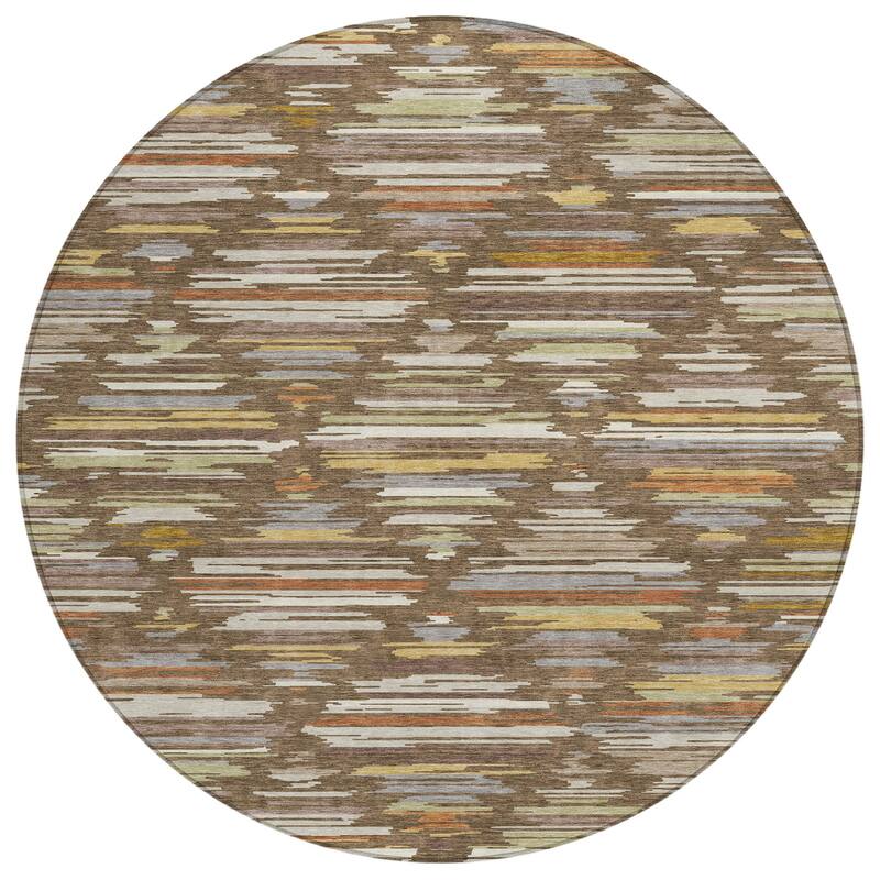 Machine Washable Indoor/ Outdoor Modern Trellis Chantille Rug