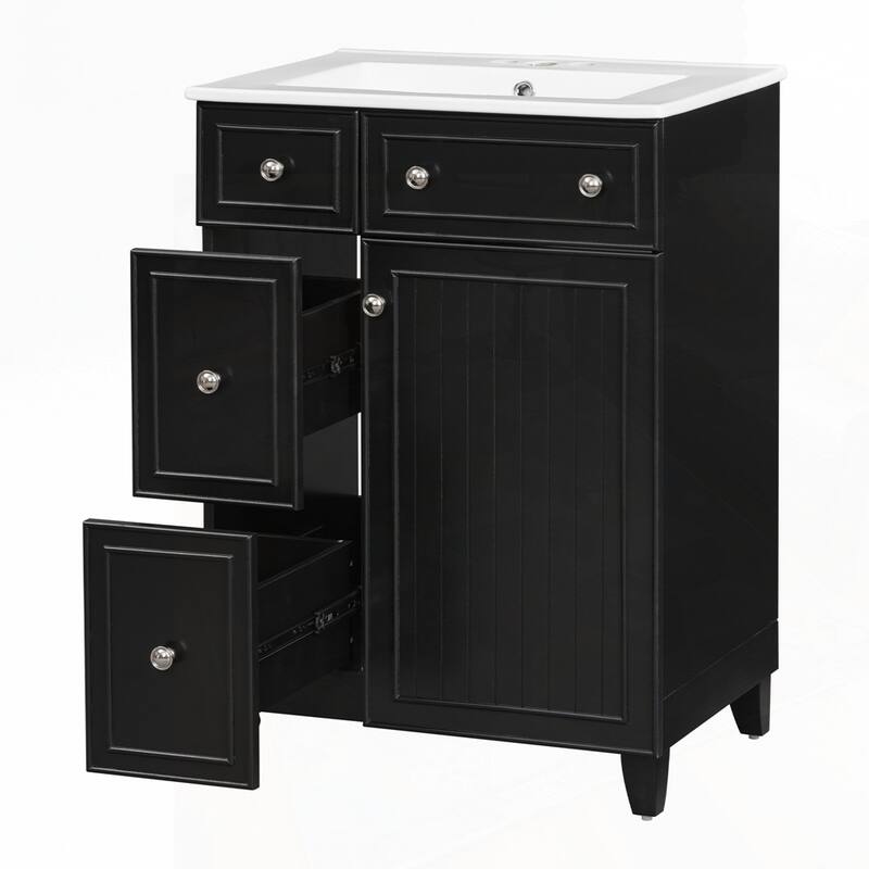 24-Inch Bathroom Vanity Cabinet with Ceramic Sink