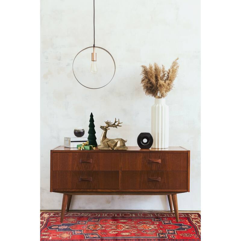 ECARPETGALLERY Hand-knotted Melis Vintage Red Wool Rug - 4'9 x 6'4