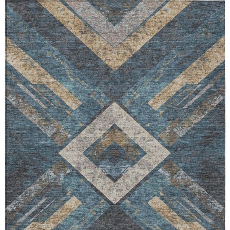 HomeRoots Geometric Transitional Rectangle Outdoor Rug