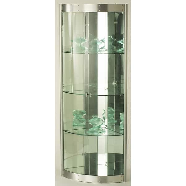 slide 2 of 3, Somette Modern Silver Mirror Interior Corner Curio