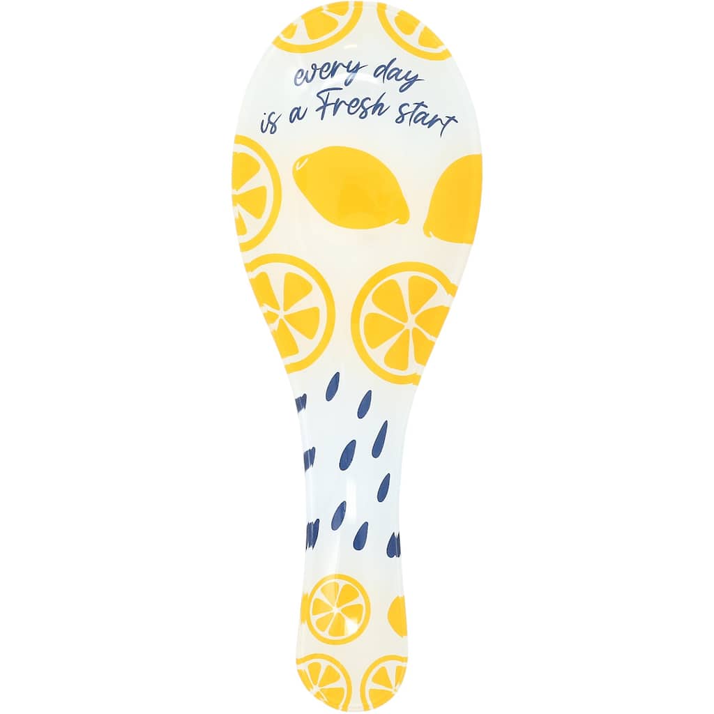 Pavilion Lemons Glass Spoon Rest - 9.25"