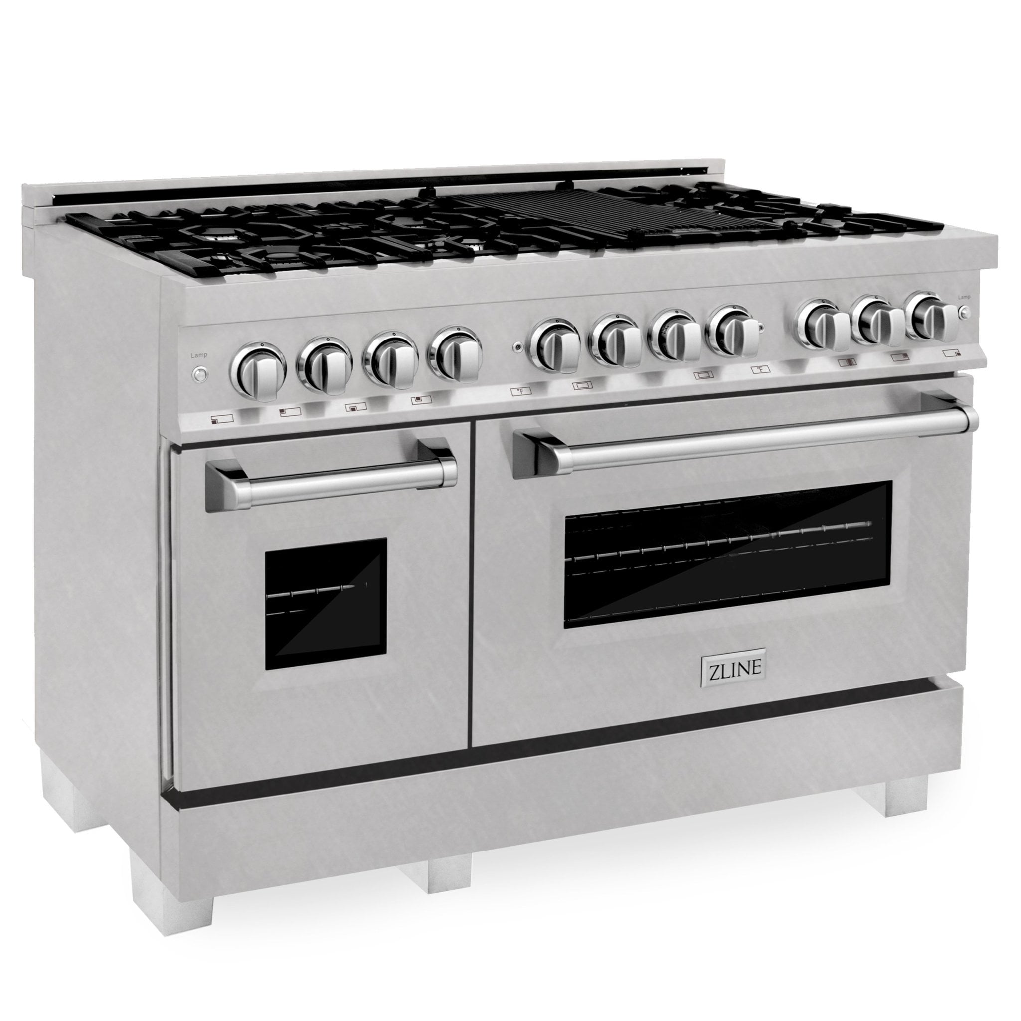 Zline Kitchen and Bath ZLINE 48" 6.0 cu. ft. Dual Fuel Range with Gas Stove and Electric Oven in Fingerprint Resistant Stainless Steel