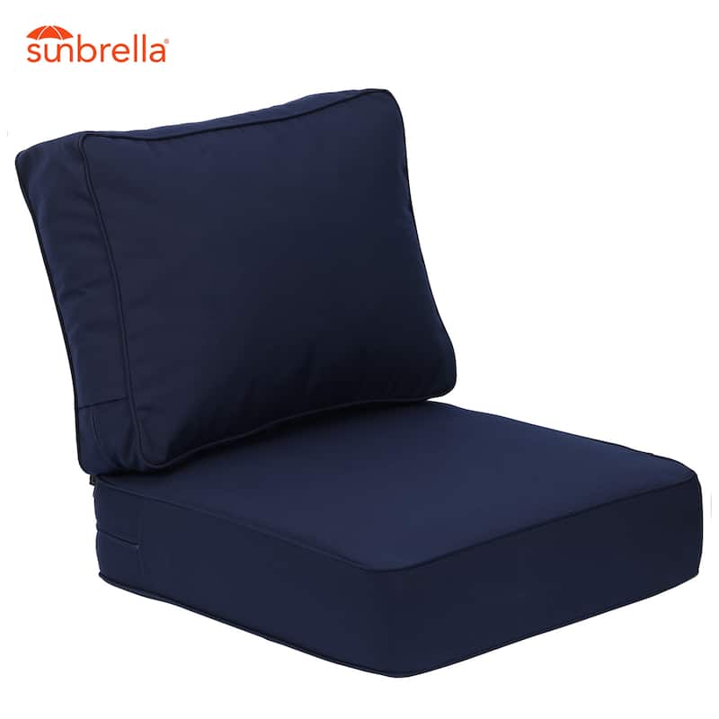 Aoodor 24x24x6 Inch Outdoor Patio Chair Cushions Set, Weather-Resistant Sunbrella Fabric Outdoor Cushion - 24"x24"