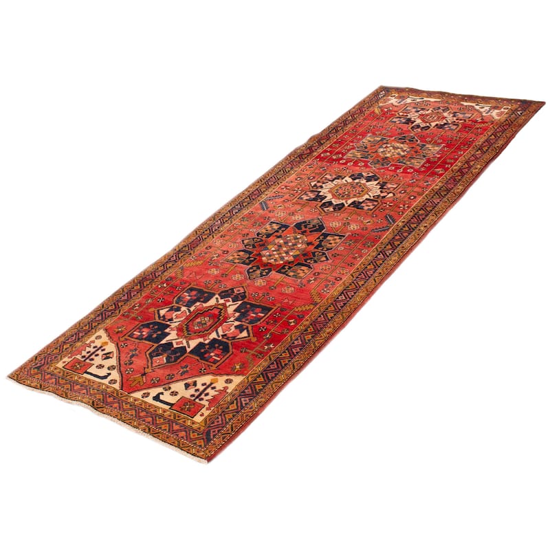 ECARPETGALLERY Hand-knotted Konya Anatolian Red Wool Rug - 3'10 x 11'0