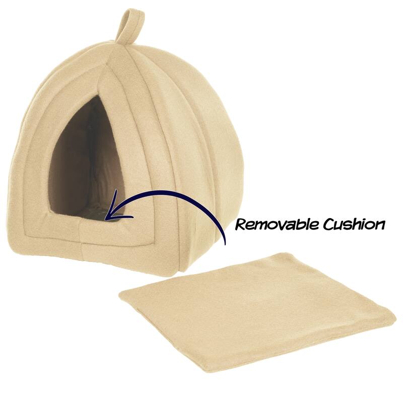 Petmaker Cozy Kitty House Cave Plush Cat Tent Bed with Removable Foam Cushion