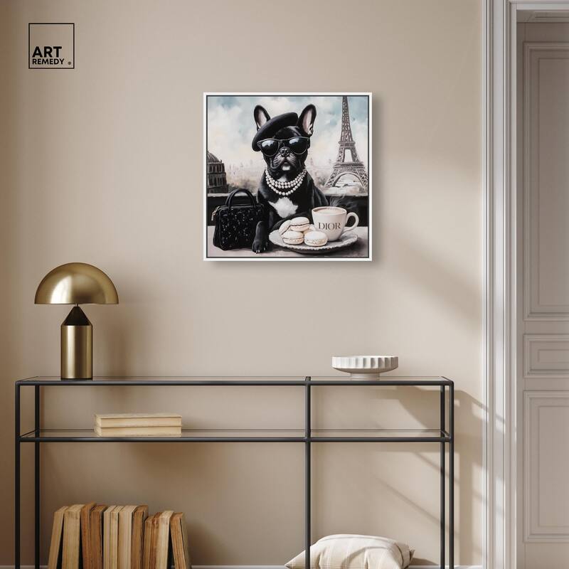 Frenchie in Paris Treats Canvas by Art Remedy