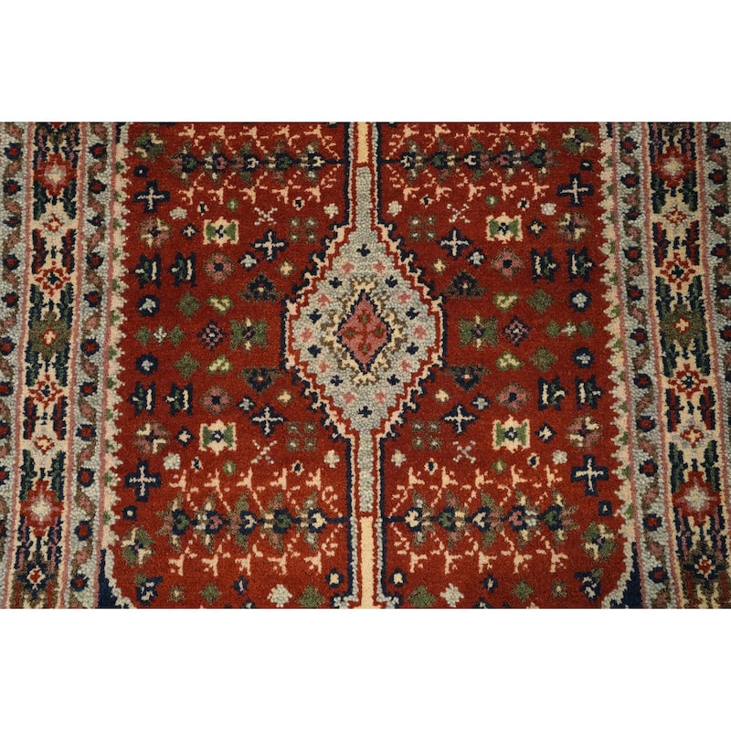 Hand Knotted Oriental 100% Wool Carpet Traditional Geometric Oranges & Rust Heriz (serapi) Area Rug - 5' 4'' X 2' 11''