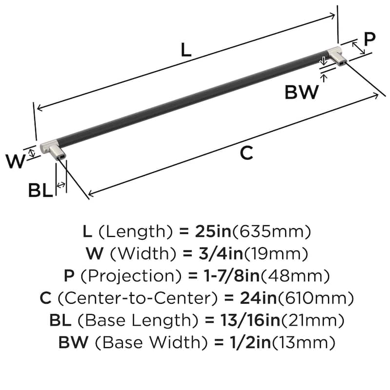 Amerock BP54042 Esquire 24" Center to Center Bar Cabinet Pull