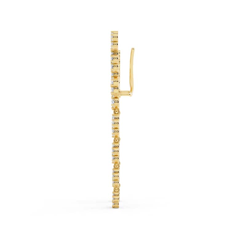 Auriya 14k Gold 6 1/4ctw Lab Grown Nature's Inspired Diamond Climber Earrings (E-F VS)