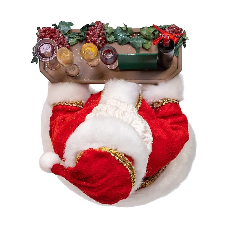 Kurt Adler 10.5-Inch Fabriche Wine Santa