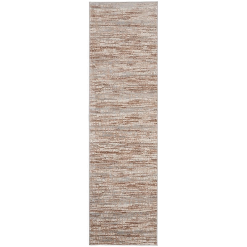 Nourison Elation Modern Abstract Stripe Area Rug - 2' x 6' - Ivory/Grey - Runner