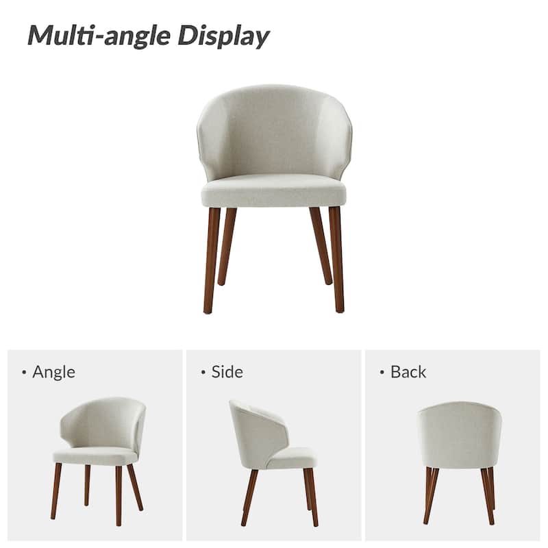 Nina Dining Chair with Wing Back Solid Wood Legs Set of 4 by HULALA HOME