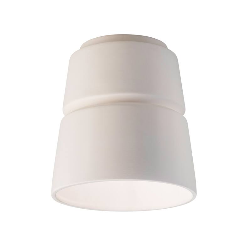 Justice Design Group Radiance Outdoor Cone Ceramic Flush-Mount Light - LED - Bisque