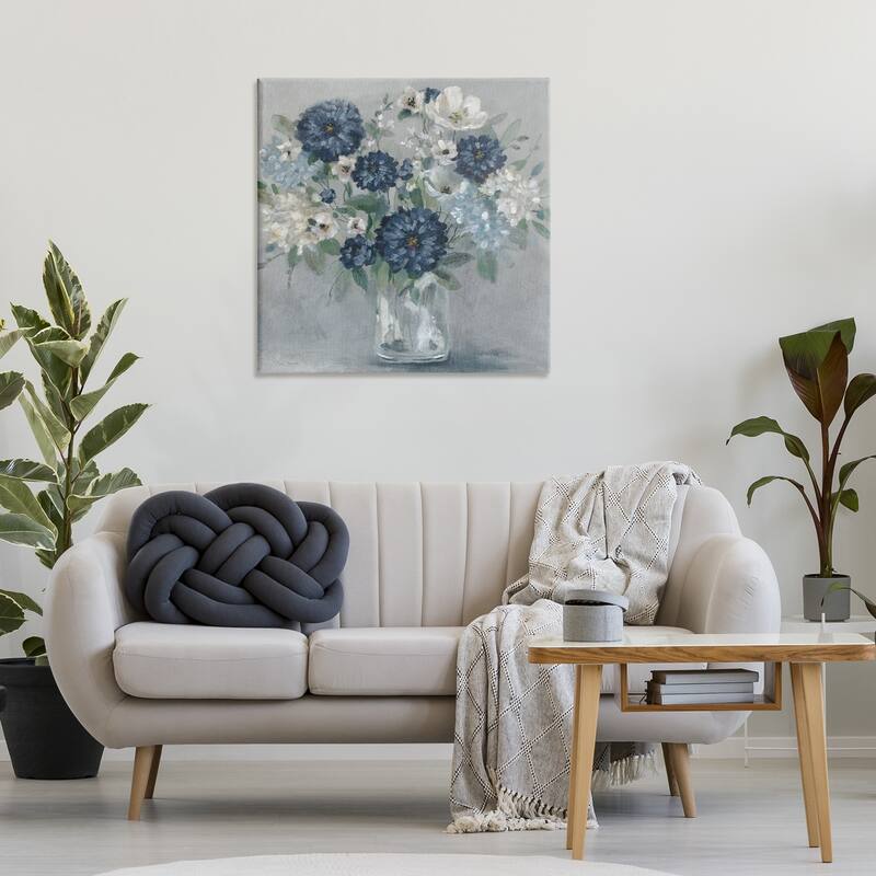 Stupell Blue Mums Mixed Bouquet Canvas Wall Art Design By Carol Robinson