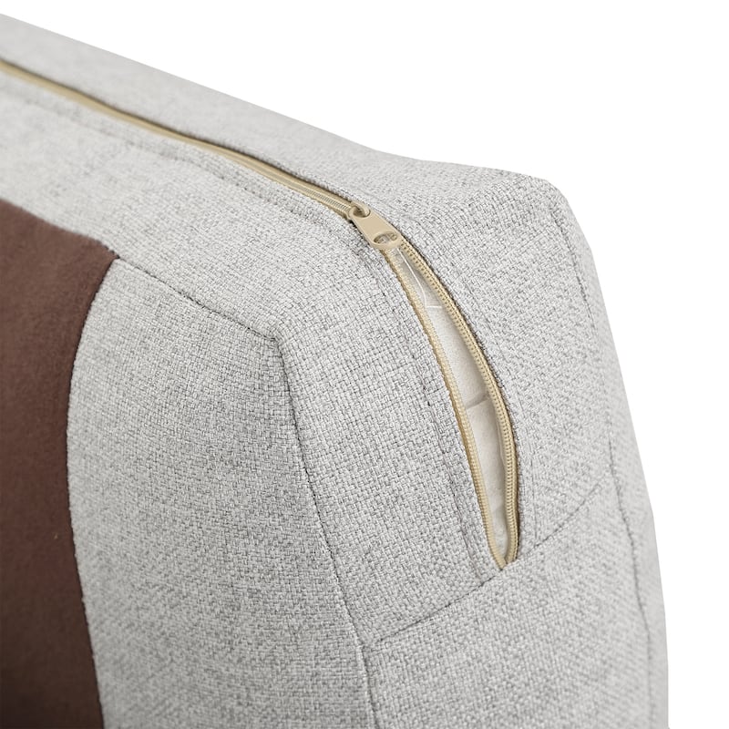 Cade Grey Fabric Accent Chair with Gold Metal Legs by iNSPIRE Q Modern