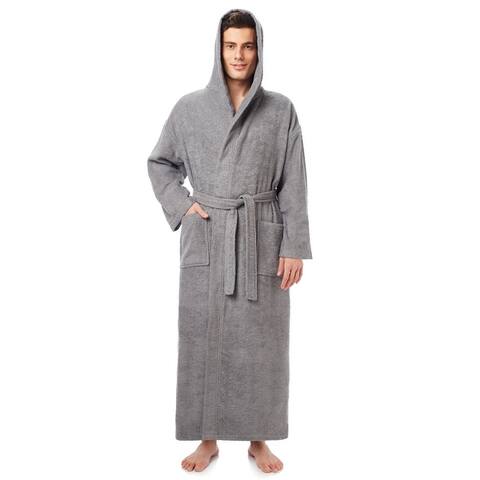 Men's Long Turkish Cotton Hooded Bathrobe