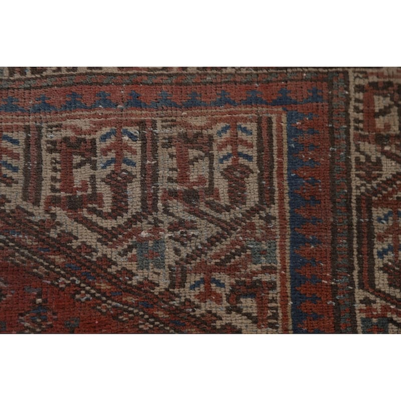 Hand Knotted Oriental 100% Wool Carpet Traditional All-Over Red Botemir Area Rug - 6' 5'' X 4' 1''