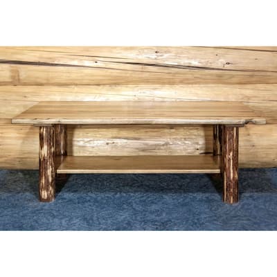 Montana Woodworks Glacier Country Collection Coffee Table with Shelf, Stained & Lacquered Finish