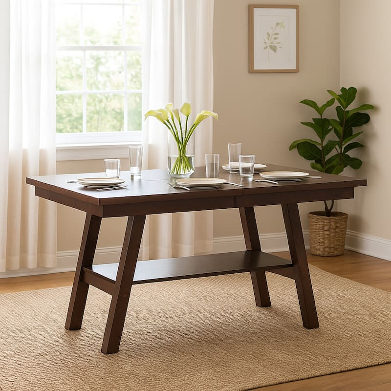 Rubber Wood Counter Height Table In Brown