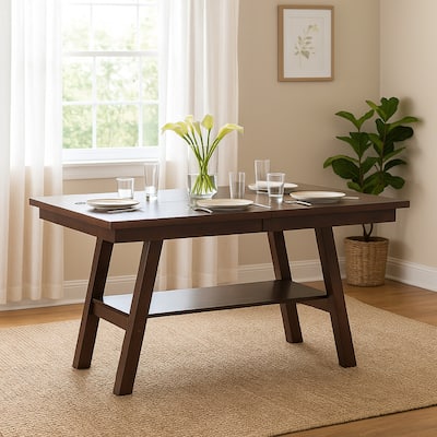 Rubber Wood Counter Height Table In Brown