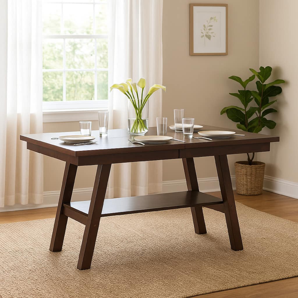 Rubber Wood Counter Height Table In Brown