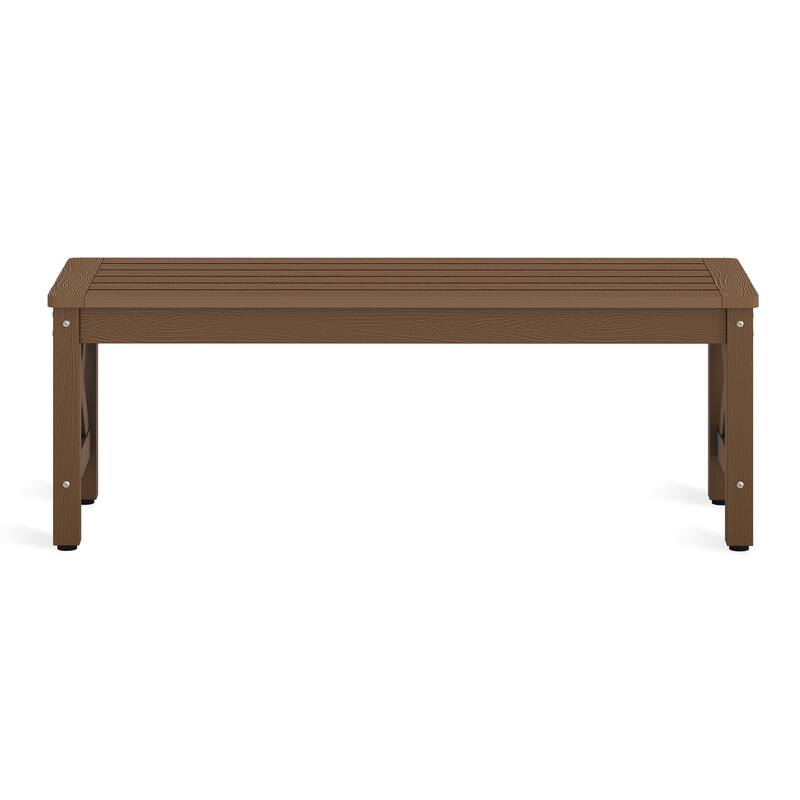 Modern 47.in All-Weather HDPS Outdoor Backless Bench
