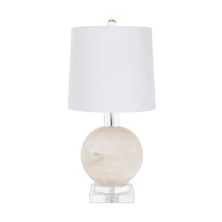 Meridian Table Lamp with Natural Alabaster and Crystal Shade