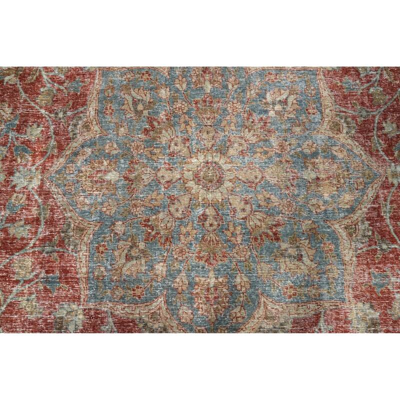 Hand Knotted Oriental 100% Wool Carpet Traditional Floral Oranges & Rust Sarouk Area Rug - 11' 7'' X 8' 9''