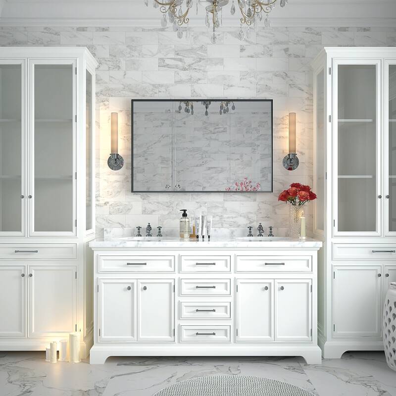 Wall Rectangular Vanity Mirror - 30"x36" - Black