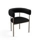 preview thumbnail 19 of 29, Amisco Julius Dining Chair with arms Charcoal Grey Boucle Polyester / Bronze Metal.