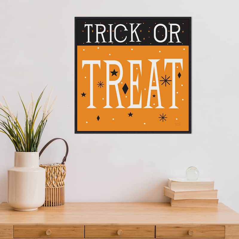 Amanti Art Festive Fright Trick or Treat III Framed Canvas Wall Art