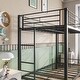 preview thumbnail 5 of 7, Easy Assembly Metal Bunk Bed Twin Over Twin, Heavy Duty Twin Bunk Beds with shelf and Slatted Support, Black