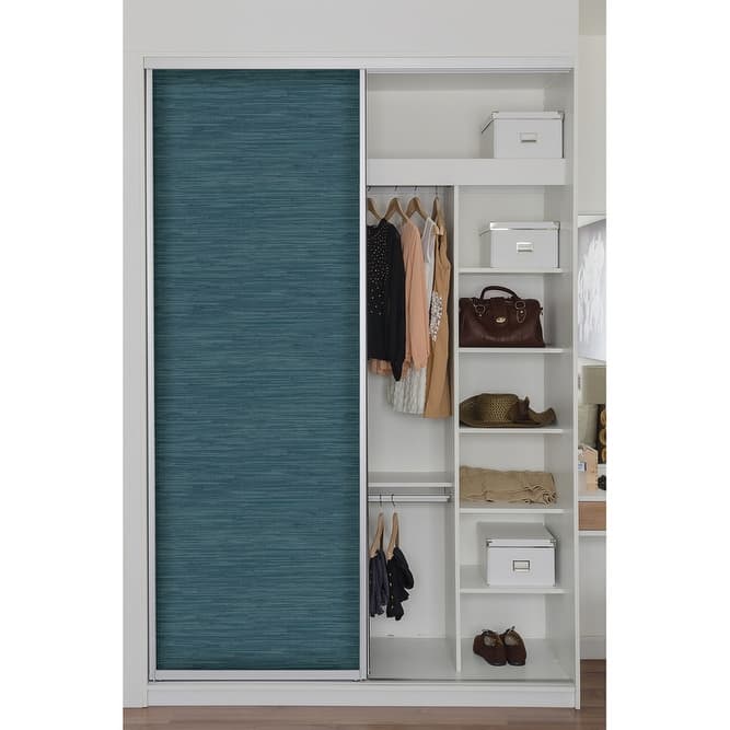 NuWallpaper Navy Faux Grassweave Peel & Stick Wallpaper - 216in x 20.5in x 0.025in