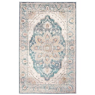 ECARPETGALLERY Machine Woven Legacy Teal Area Rug