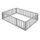 preview thumbnail 9 of 38, Full Size Wooden Floor Bed Frame with Safety Fence and Privacy Door - Stylish & Minimal Daybed