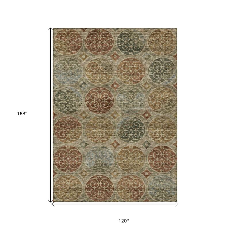 HomeRoots Trellis Transitional Rectangle Outdoor Rug